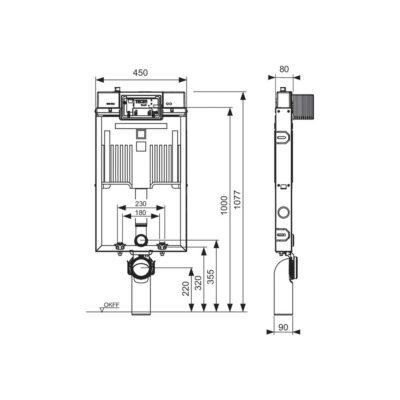 TECE BOX OCTA W 8CM Καζανάκι Εντοιχιζόμενο 9370501 Ένθετο ή Επίτοιχο σε γυψοσανίδα