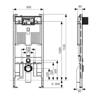 TECE PROFIL OCTA 8cm Καζανάκι Εντοιχιζόμενο 9300504